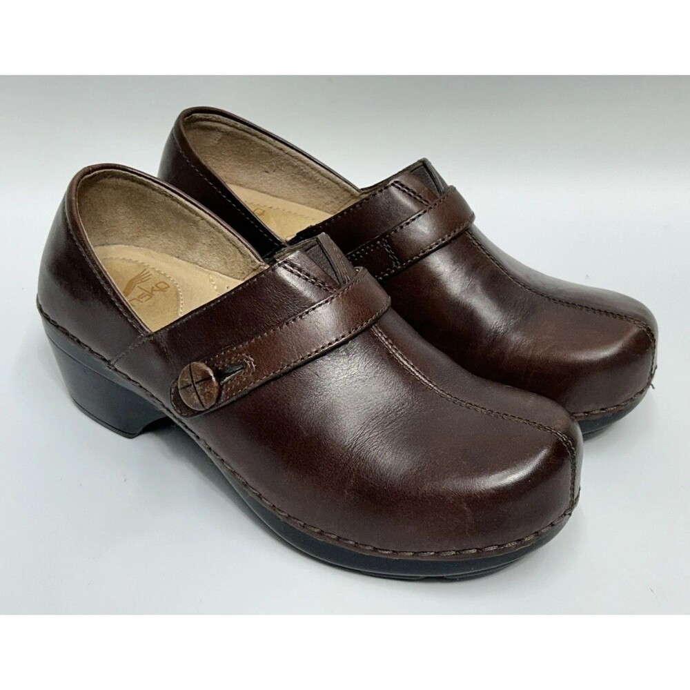 Dansko Solstice Clogs Shoes Women's Size 38 US Size 7.5-8 Chestnut Brown Leather